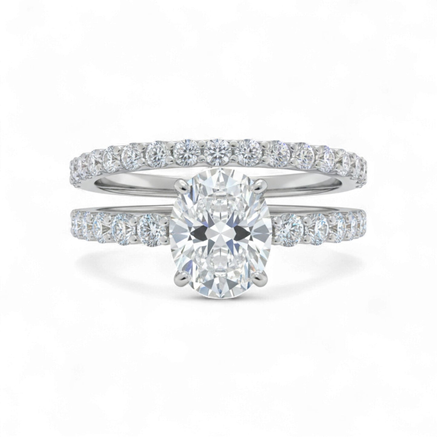 Vega Oval CZ Bride set in 925 Sterling Silver