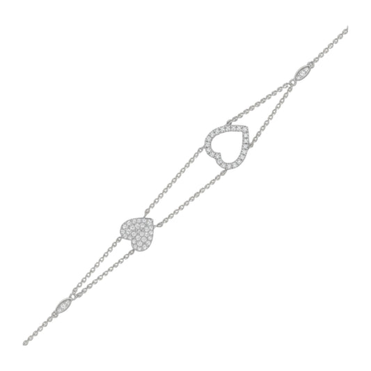 Velar Heart Shape Diamond Cluster Bracelet in 18KT Gold