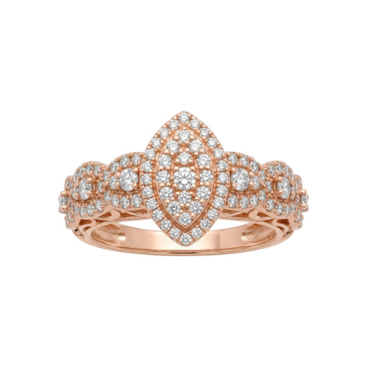 Ruby Marquise Diamond Engagement Ring in 18KT Gold