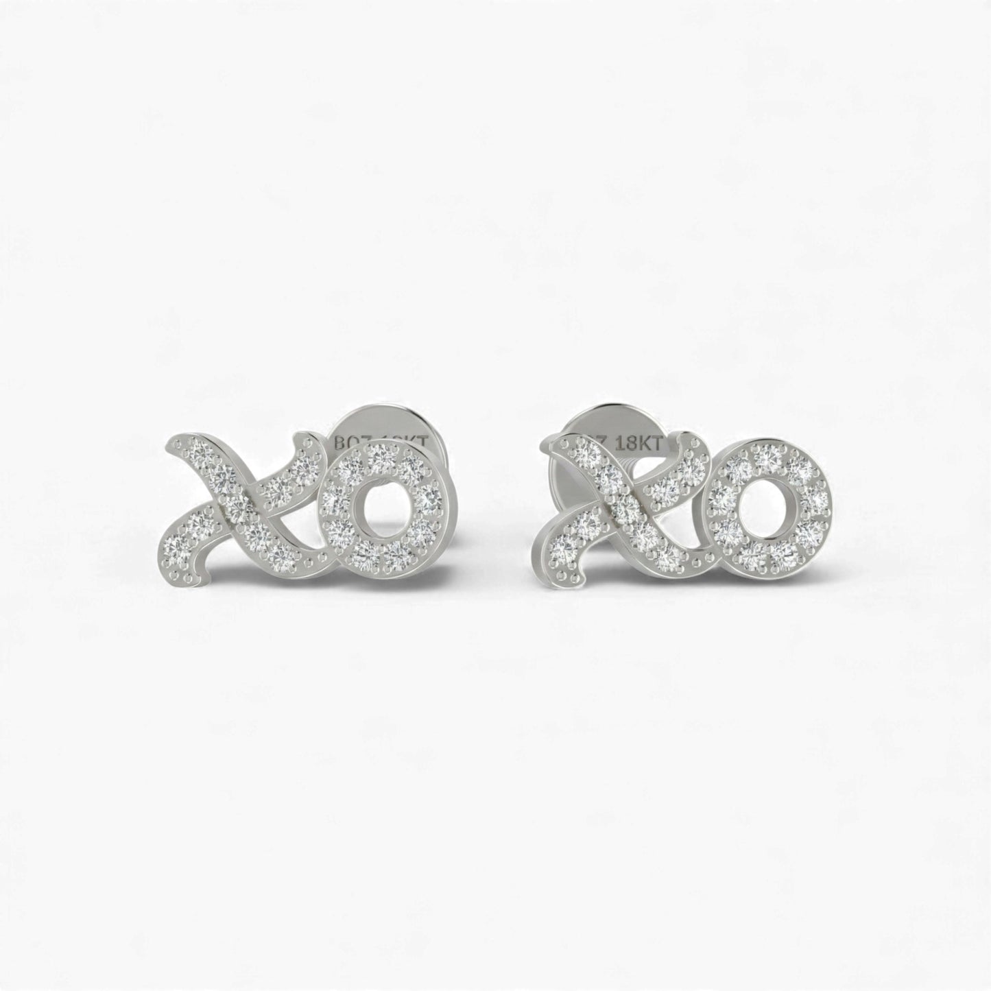XOXO Mini Natural Diamond Studs in 18KT Gold