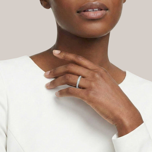 Pearl Milgrain Natural Diamond Band in 10KT Gold