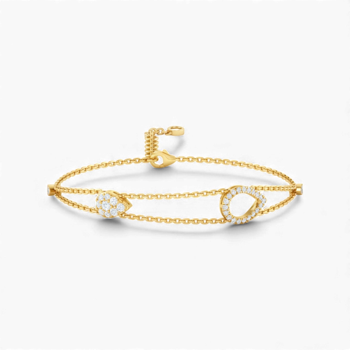 Velar Pear Shape Diamond Cluster Bracelet in 18KT Gold