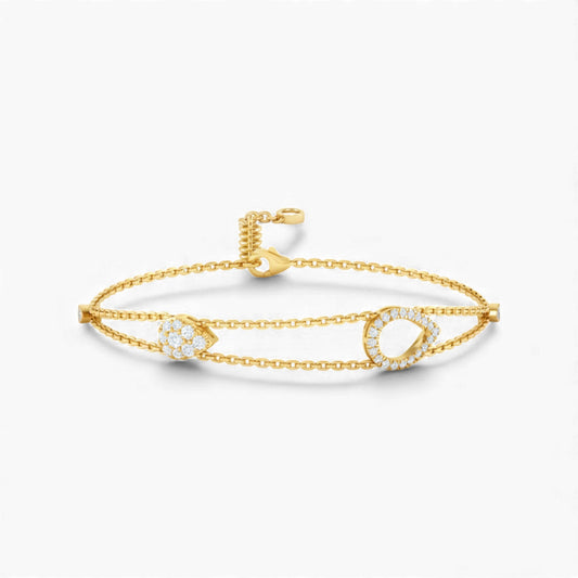 Velar Pear Shape Diamond Cluster Bracelet in 18KT Gold