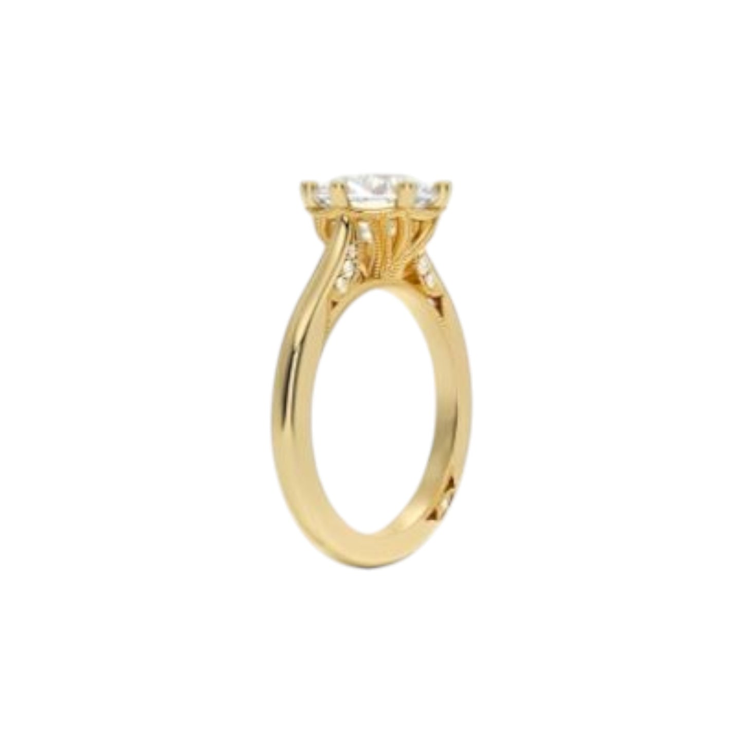 Seraphina Cathedral Moissanite Engagement Ring n 18K Gold