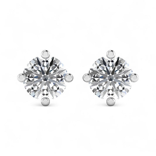 0.33CT Solitaire Natural Diamond Studs in 18KT Gold