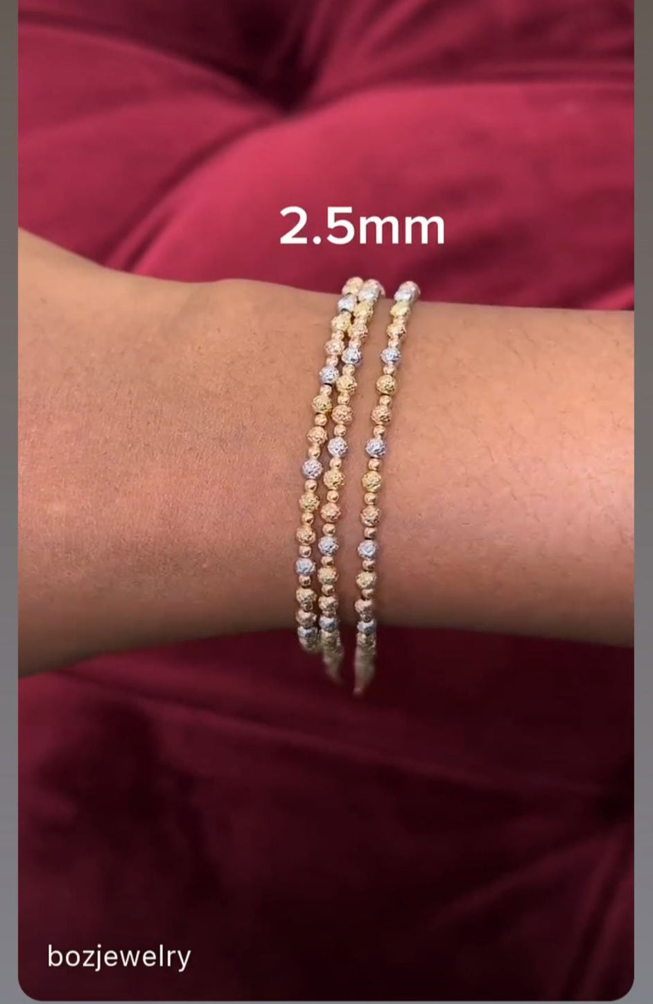 Tri Tone Bracelet in 18K Gold