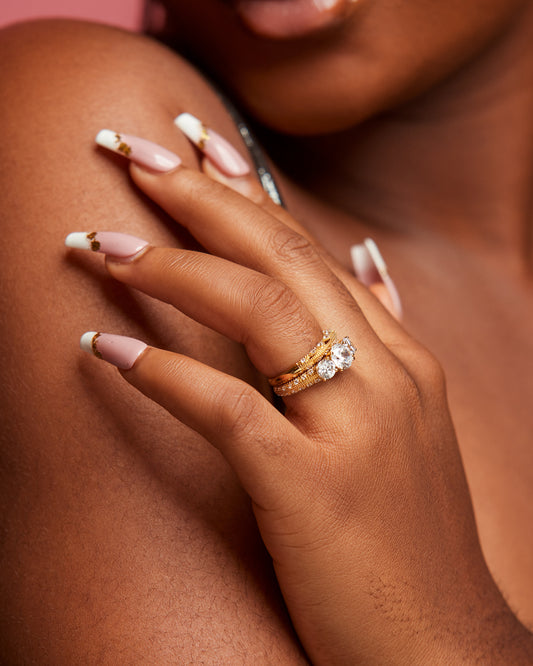 Abby CZ Bride Set in 18K Gold