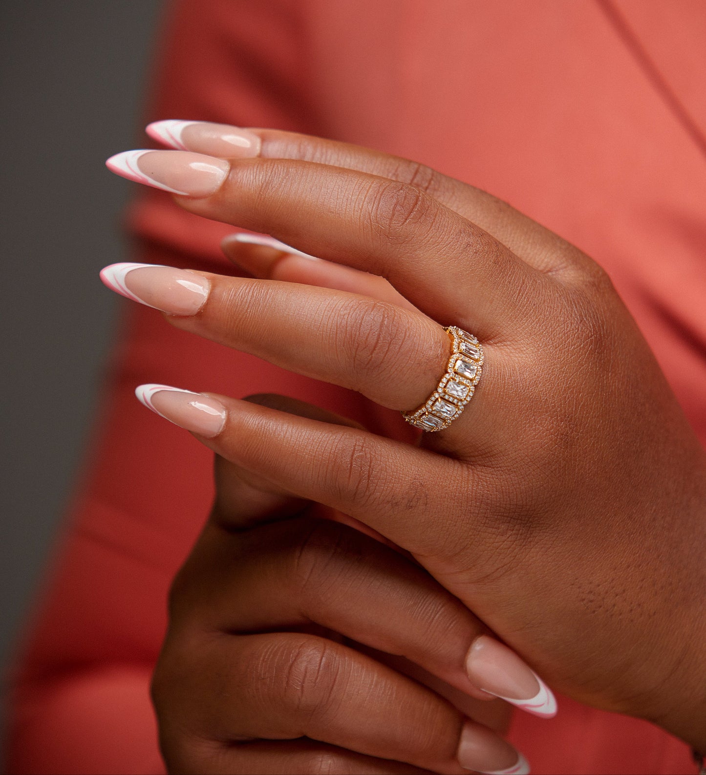 Eternity Baguette Cut CZ Band in 10K Gold