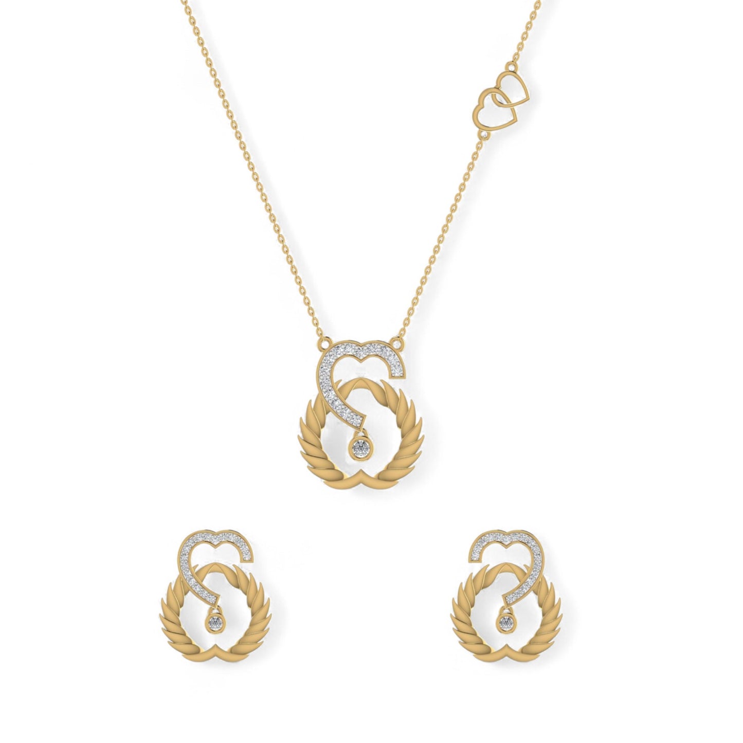 Infinity Heart Natural Diamond Necklace in 18KT Gold