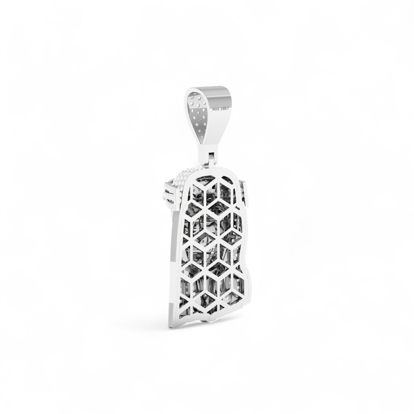 Jesus Moissanite Pendant in 925 Sterling Silver