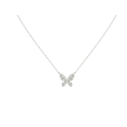 Katie Butterfly Moissanite Necklace in 925 Sterling Silver