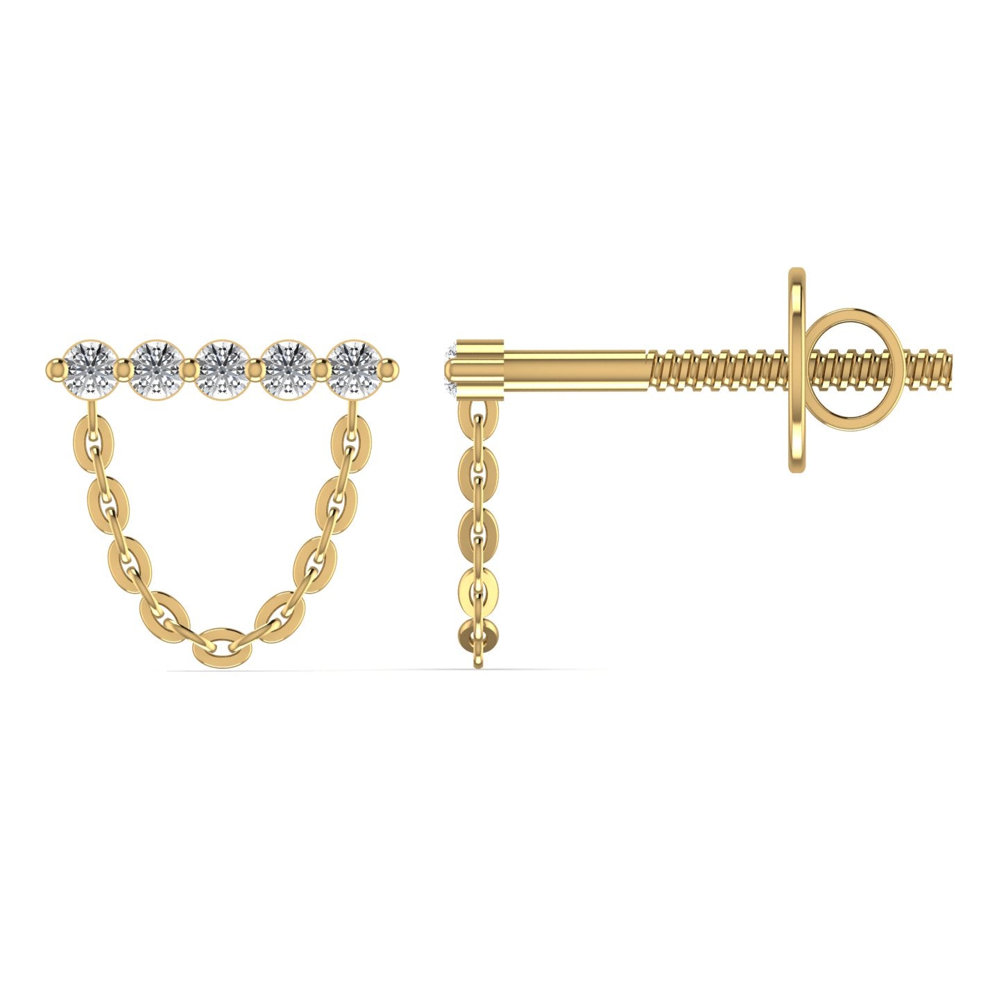 Labrinth Drop Diamond Earrings in 18KT Gold