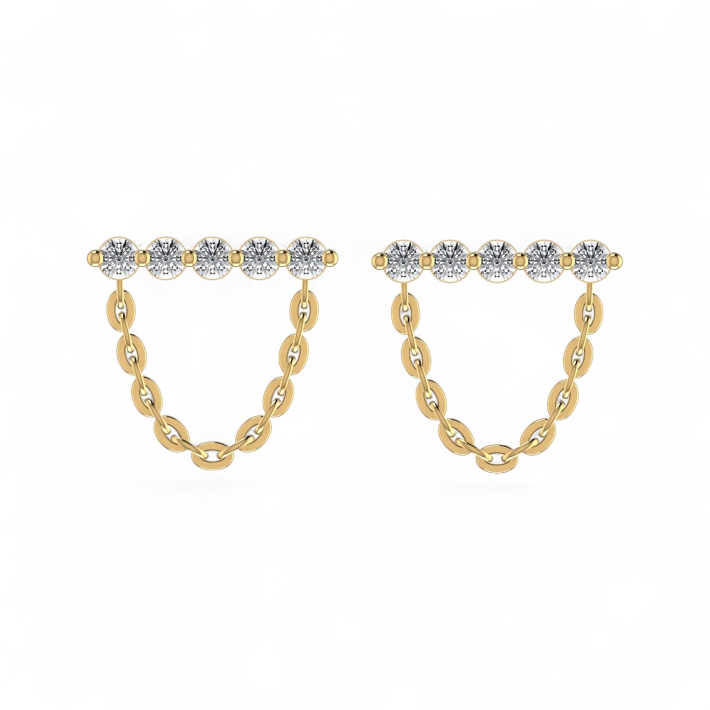 Labrinth Drop Diamond Earrings in 18KT Gold