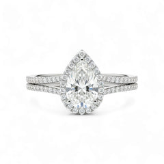 Leona Pear Cut CZ Engagement Ring in 925 Sterling Silver
