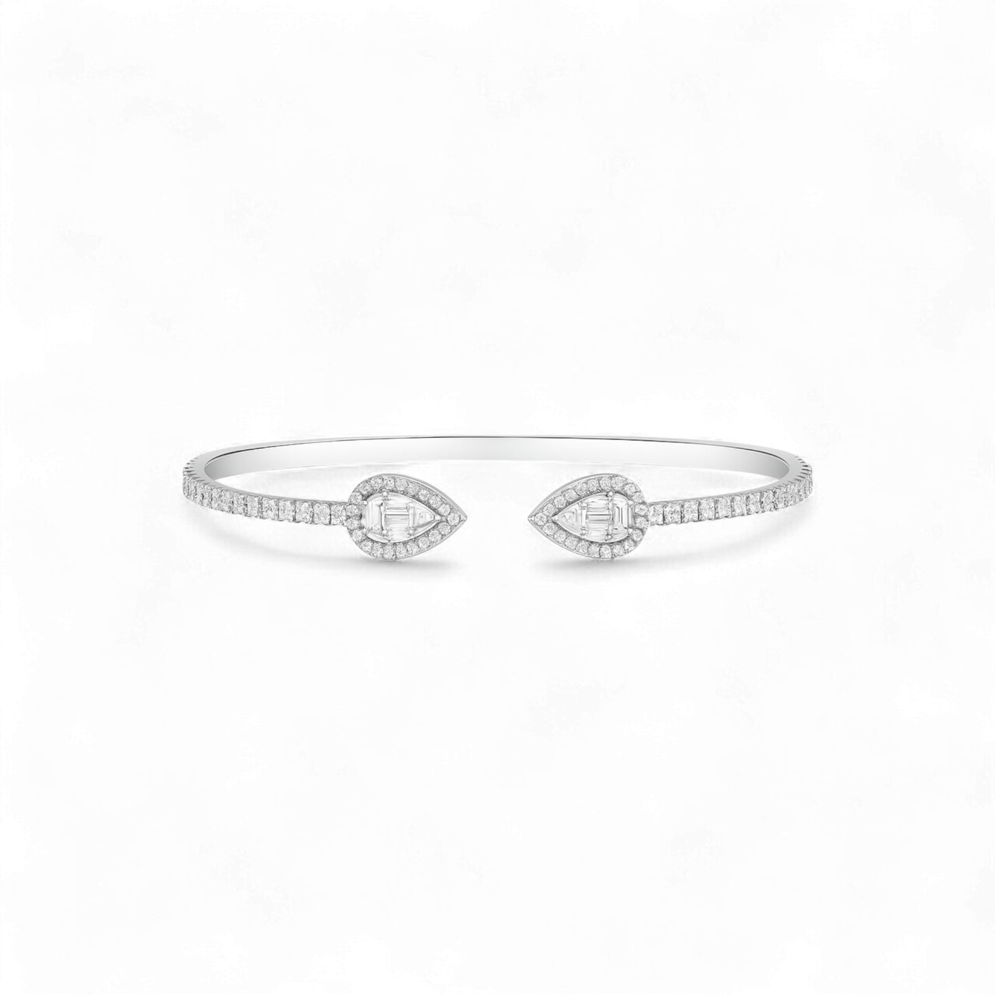 Mabel Moissanite Cuff Bracelet in 925 Sterling Silver