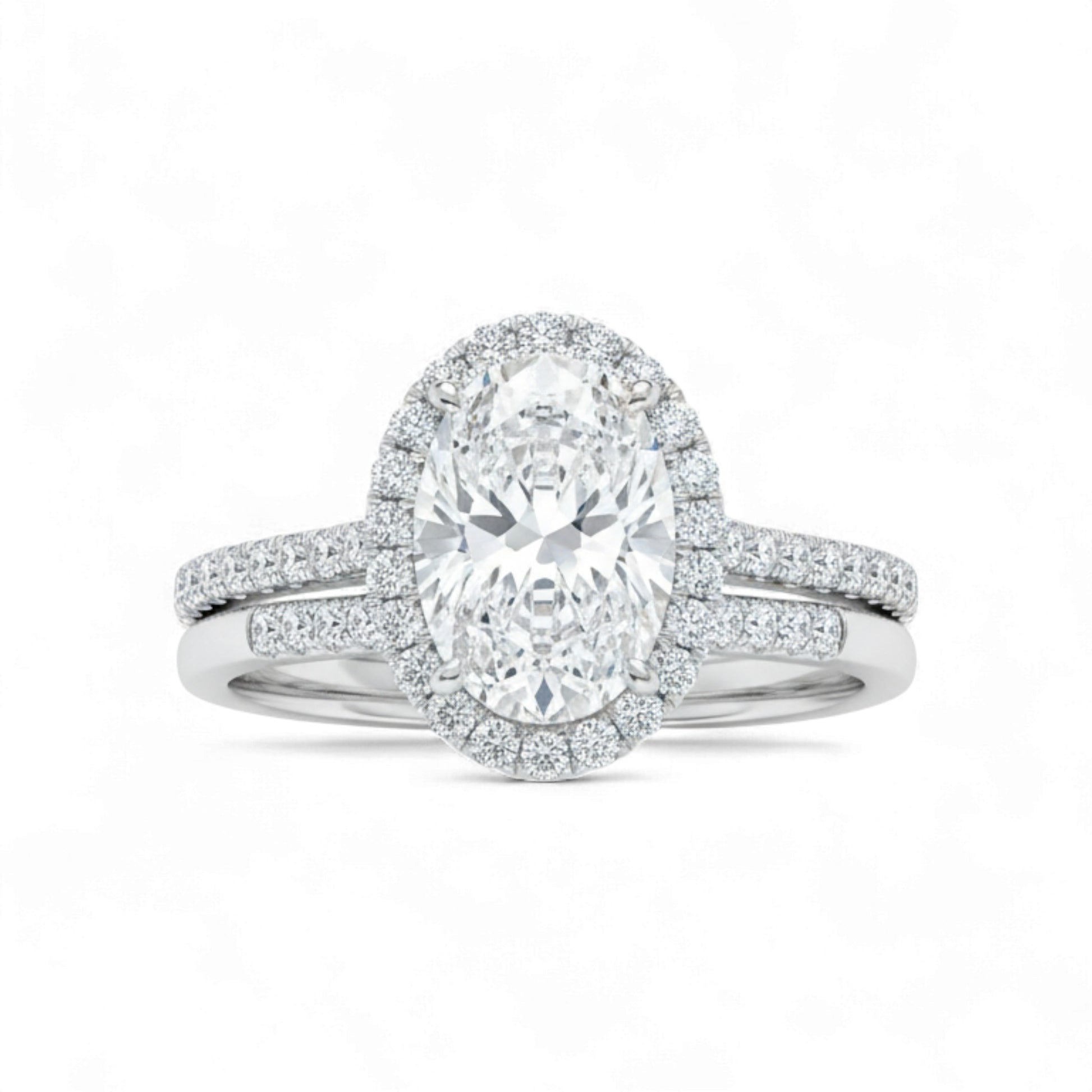 Diamond ring with a white background