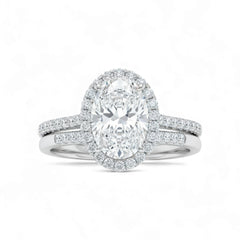 Makeda Oval Cut CZ Bride Set in 925 Sterling Silver