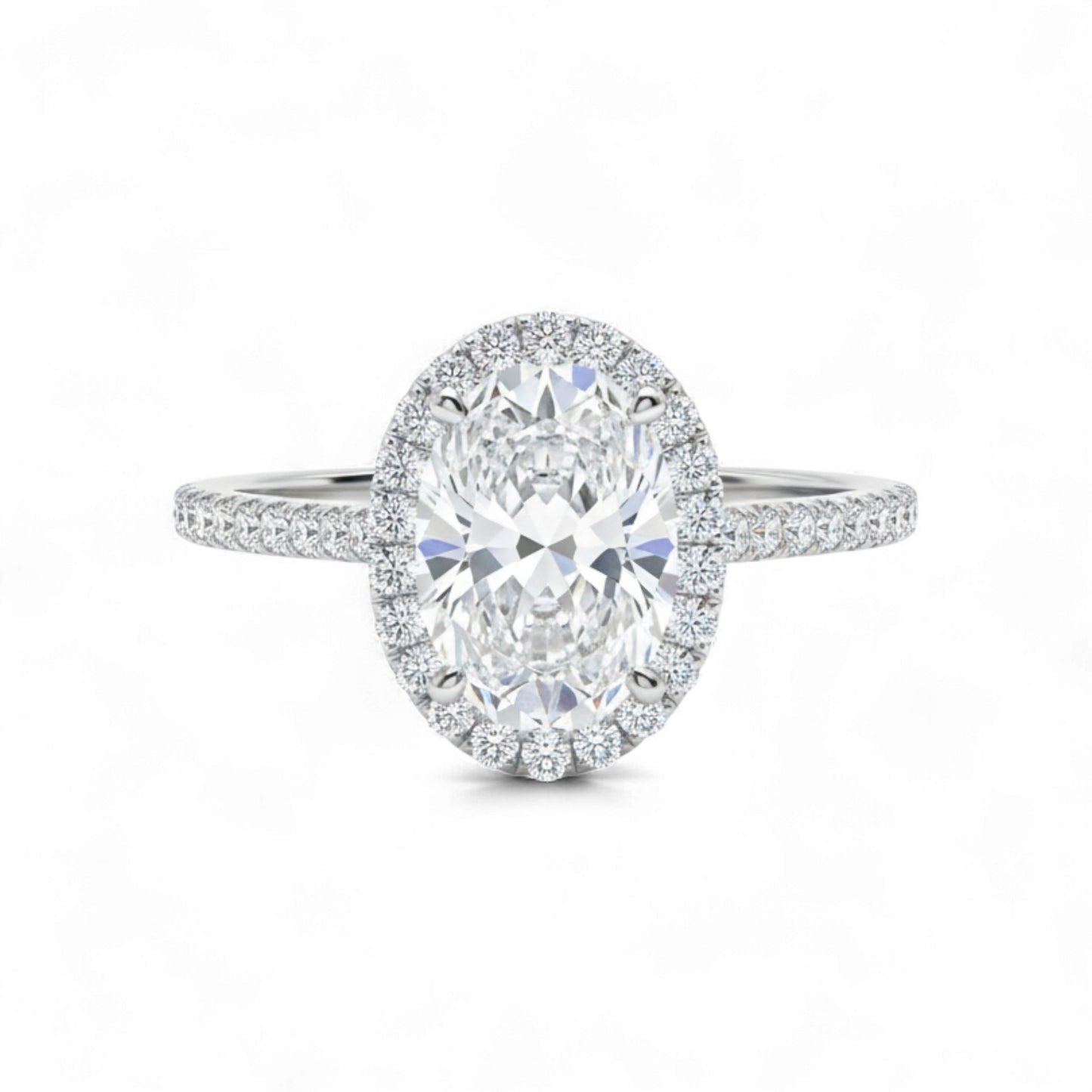 Diamond ring with a white background