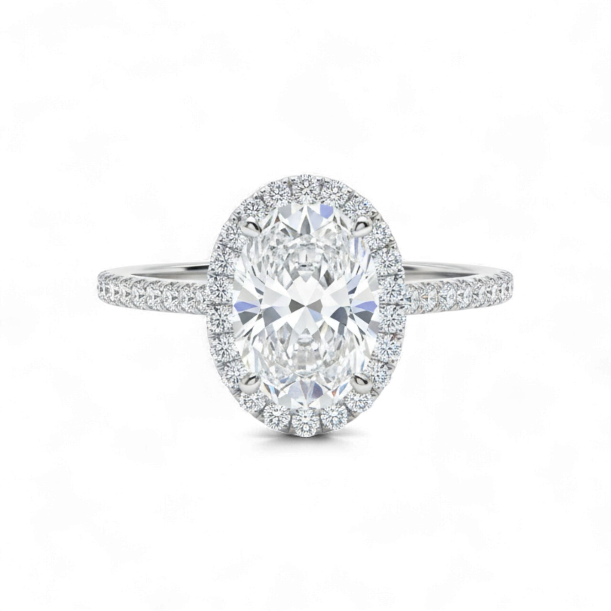 Diamond ring with a white background