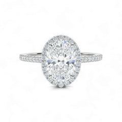 Makeda Oval Cut CZ Engagement Ring in 925 Sterling Silver