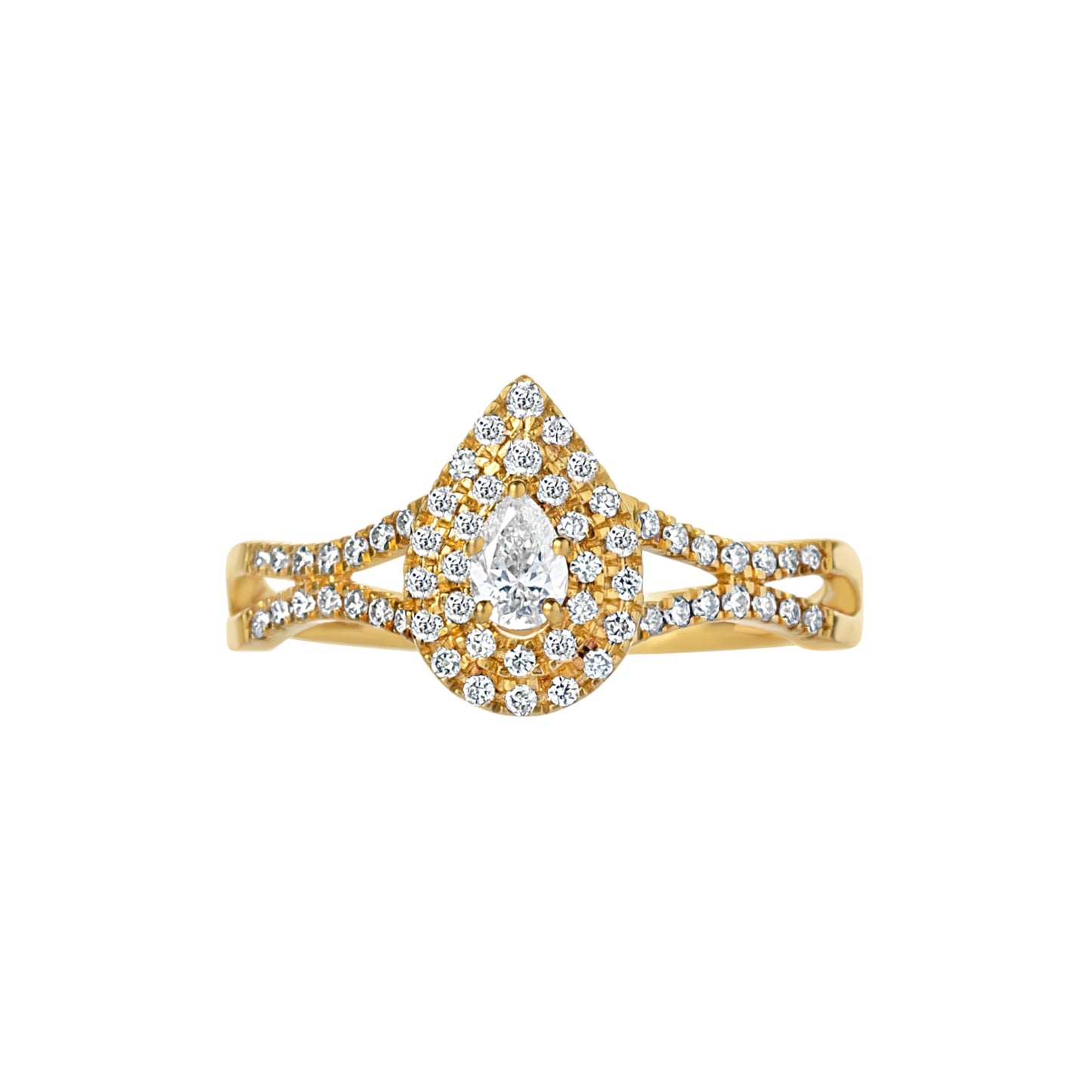 Natalie Pear Natural Diamond Engagement Ring