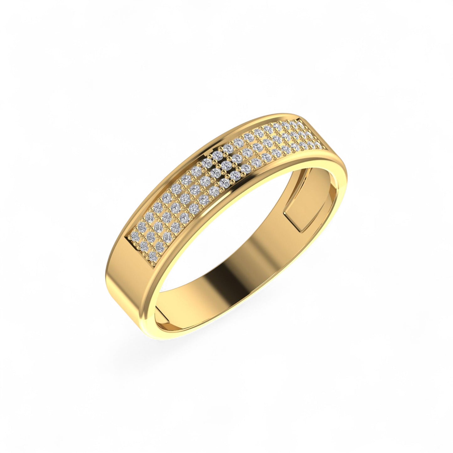 Omoni Pave Natural Diamond Band in 10KT Gold