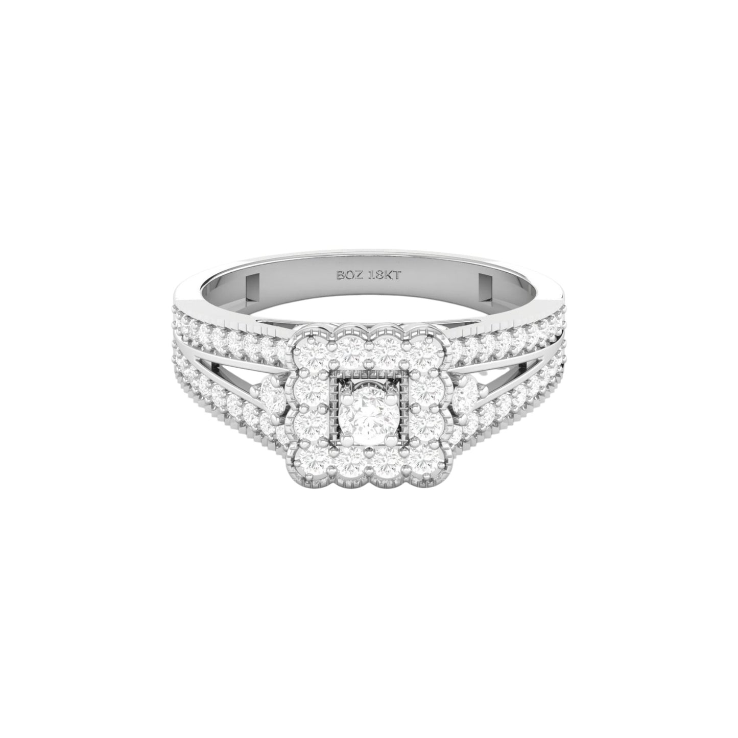 Nora Natural Diamond Engagement Ring in 18K Gold