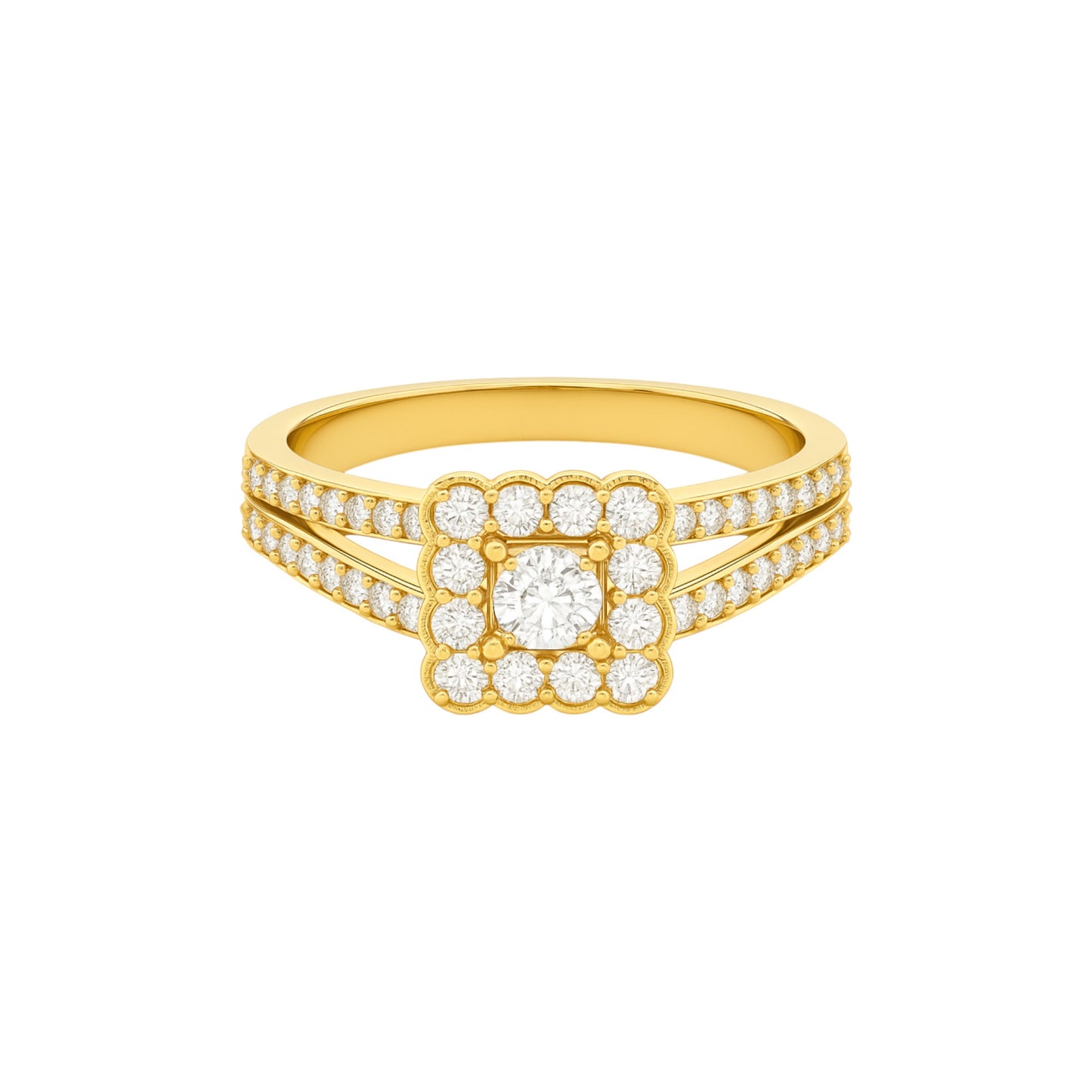 Nora Natural Diamond Engagement Ring in 18K Gold