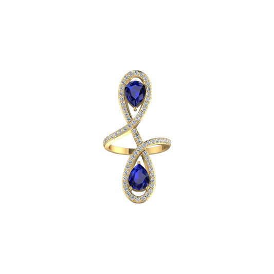 Oiza Infinie Colored Diamond Ring in 18KT Gold