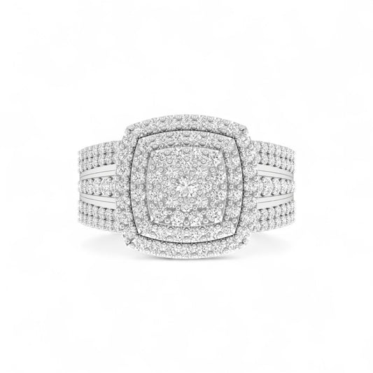 Diamond ring with a white background