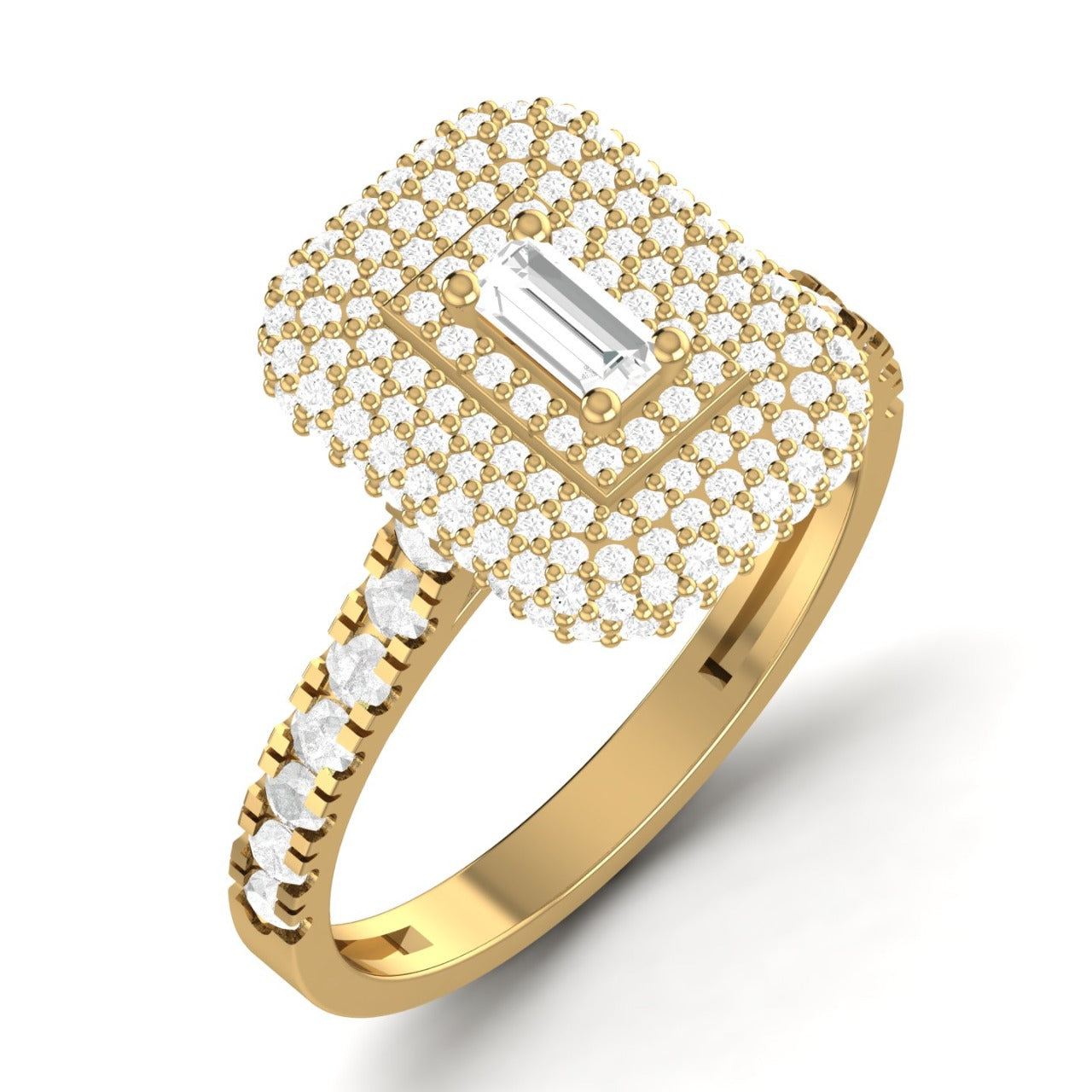 Sofia Baguette Cut Diamond Engagement Ring in 18K Gold