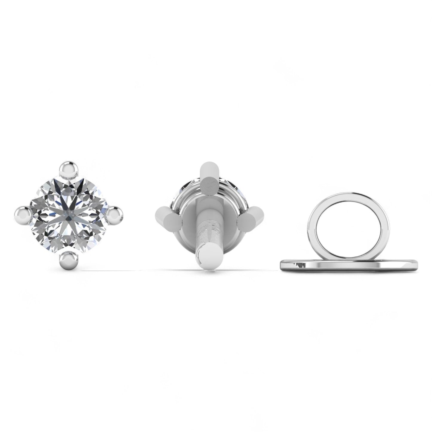 Moissanite Studs in 925 Sterling Silver