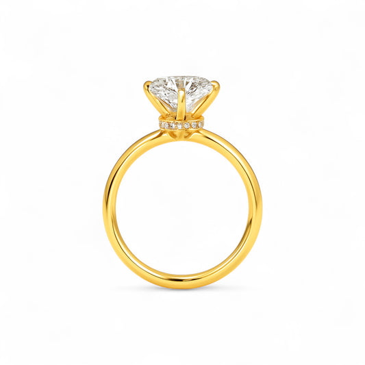 Phoebe Moissanite Engagement Ring in 18K Gold