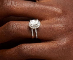 Irene Oval Cut CZ Engagement Ring in 18K Gold