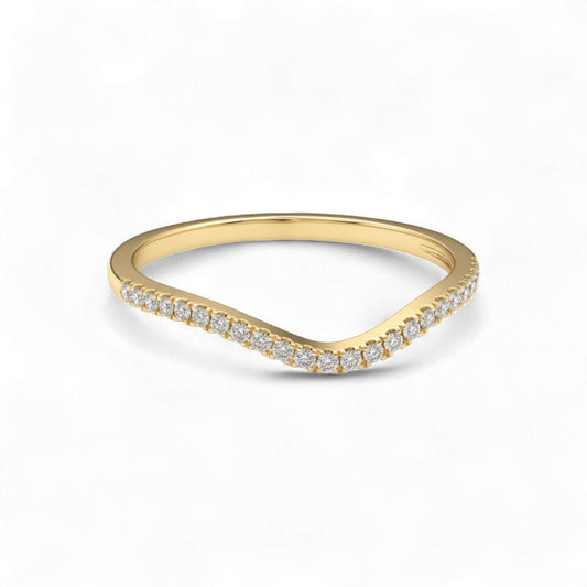 Precious Curve Natural Diamond Band in 10KT Gold