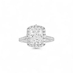 Quinn Radiant Cut CZ Engagement Ring in 925 Sterling Silver