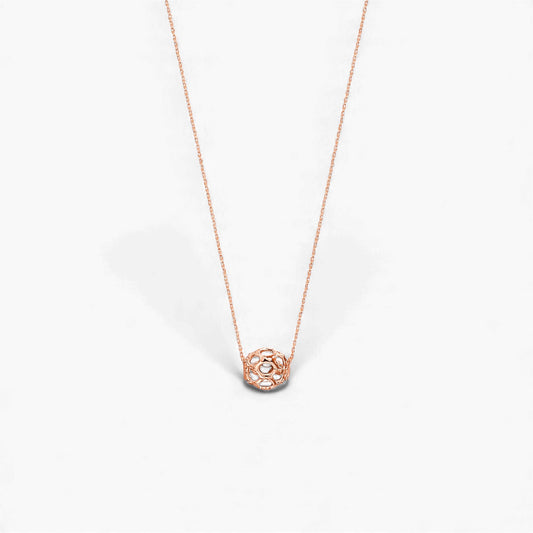 Hearts & Barrel Natural Diamond Necklace in 18KT Gold