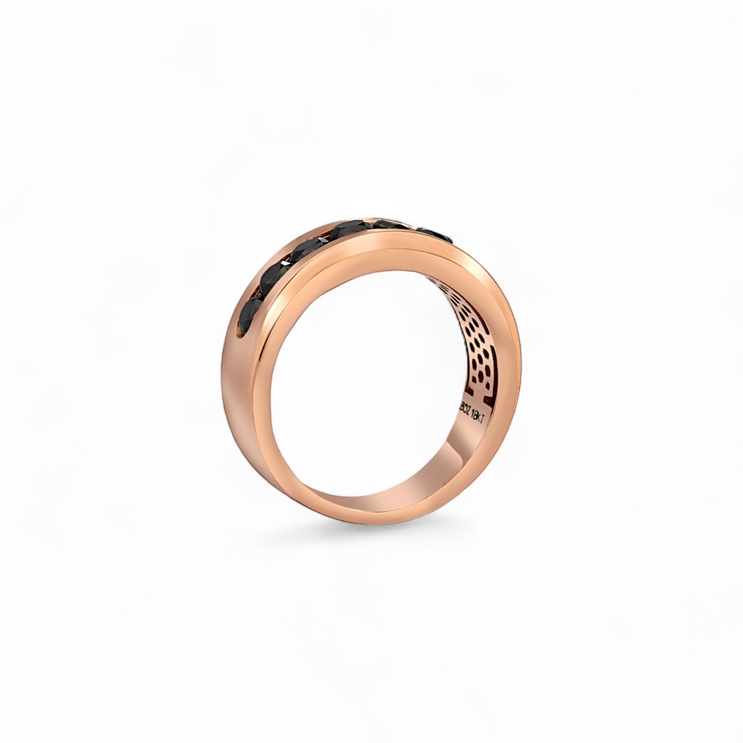 Oswald Black Diamond Band in 18k Gold