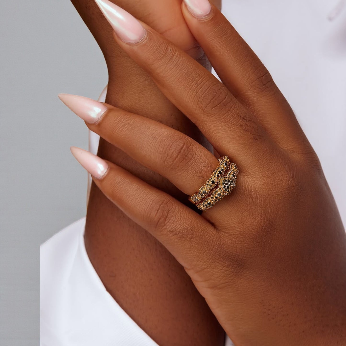 Ruby Heart Cut Black Diamond Cluster Engagement Ring in 18K Gold