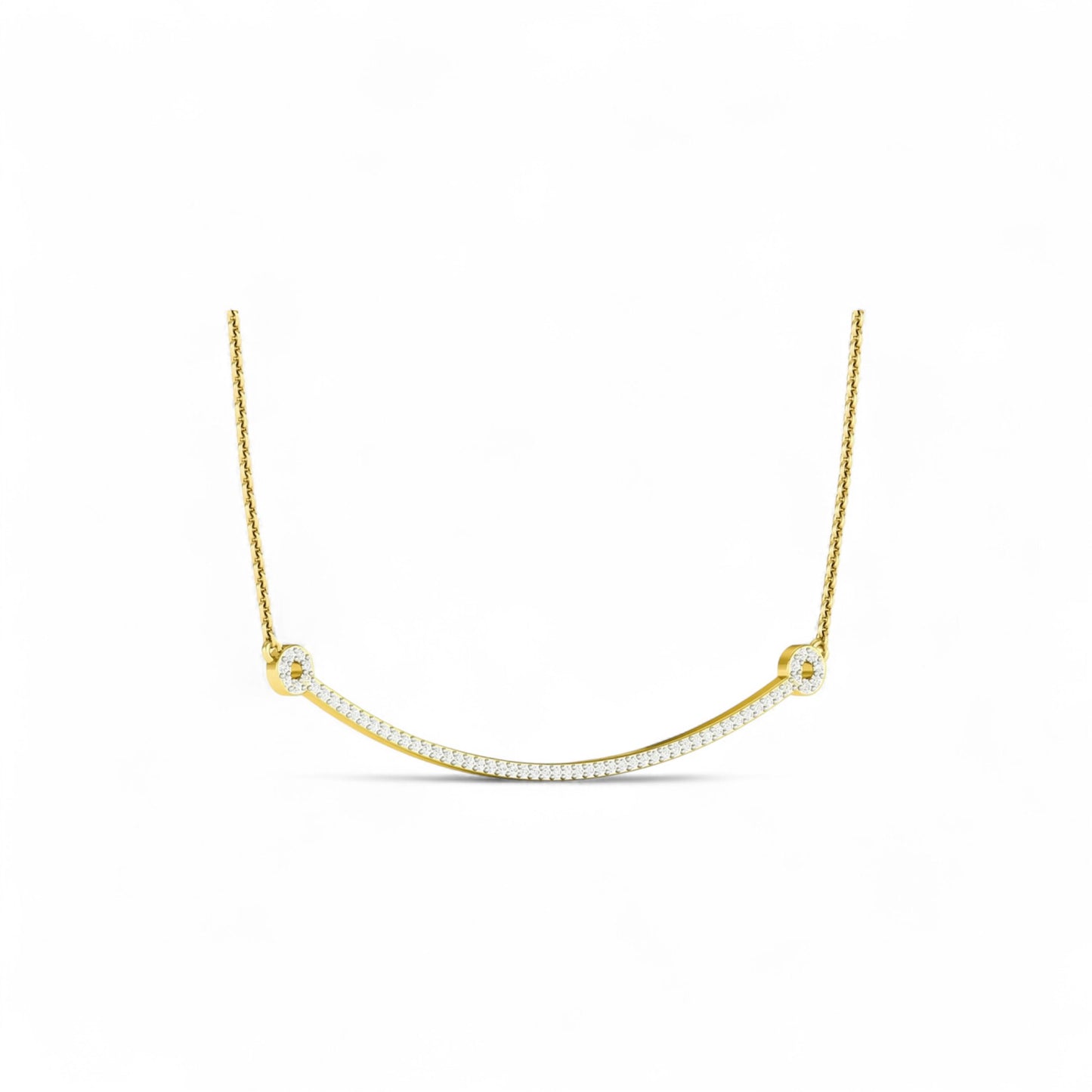 Smile Natural Diamond Necklace in 18KT Gold
