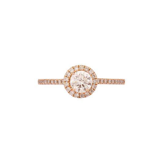 Thelma Round Cut Natural Diamond Engagement Ring in 18k Gold