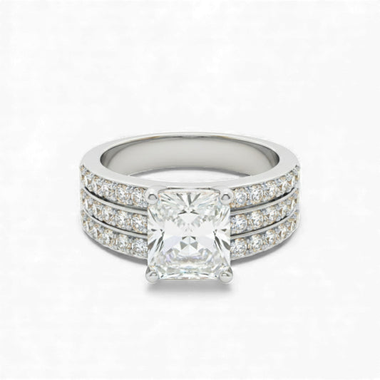 Diamond ring with a white background