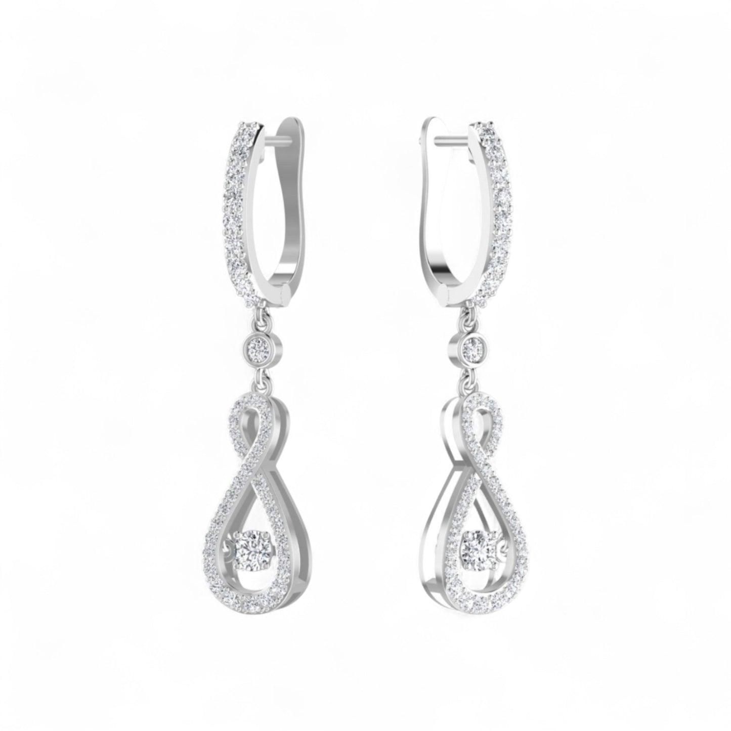 Twinkle Infinie Drop Pave Diamond Earrings in 18KT Gold