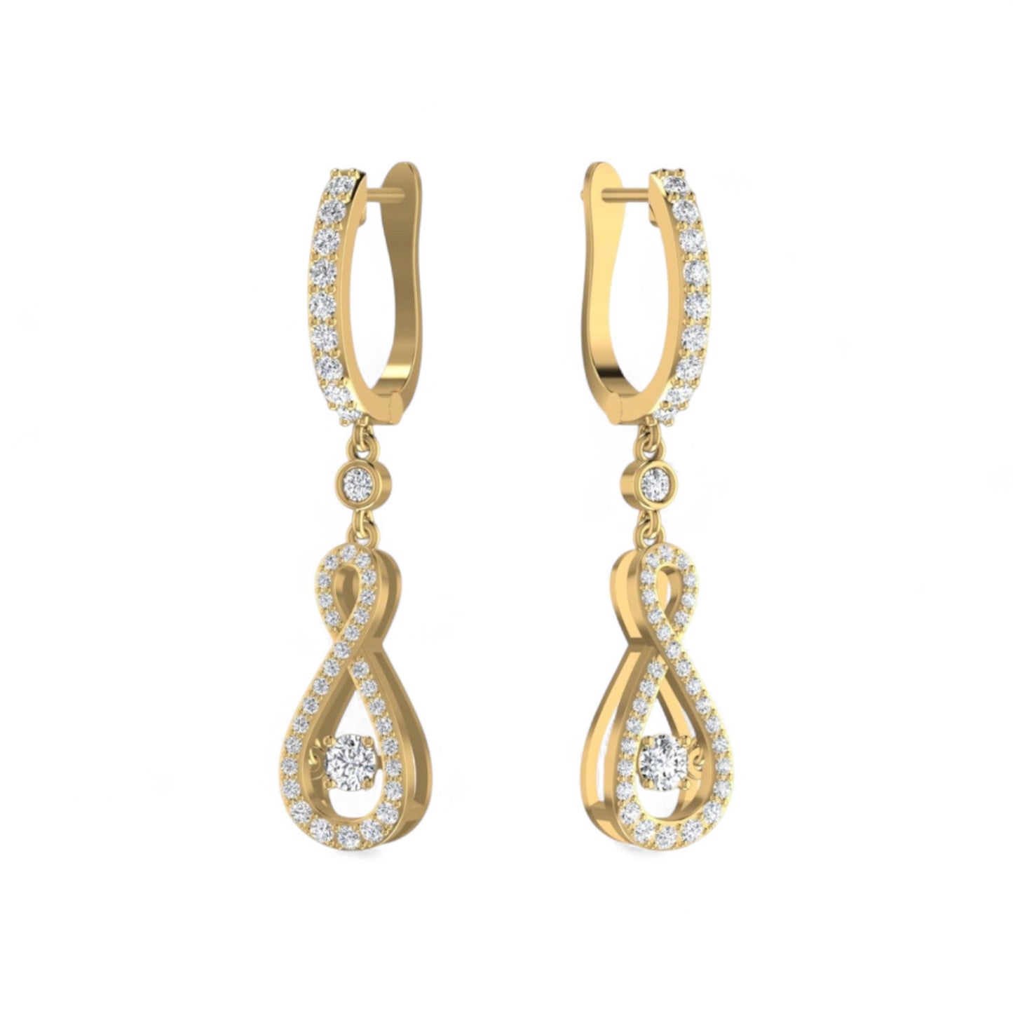 Twinkle Infinie Drop Pave Diamond Earrings in 18KT Gold