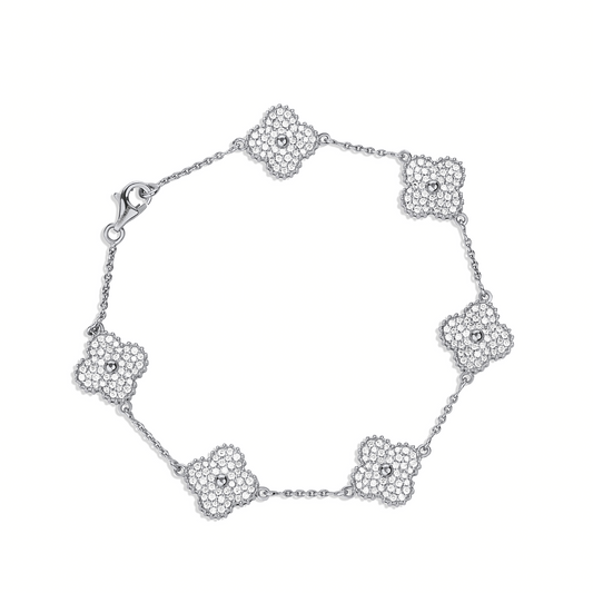 Midball Clover Diamond Bracelet in 18K Gold