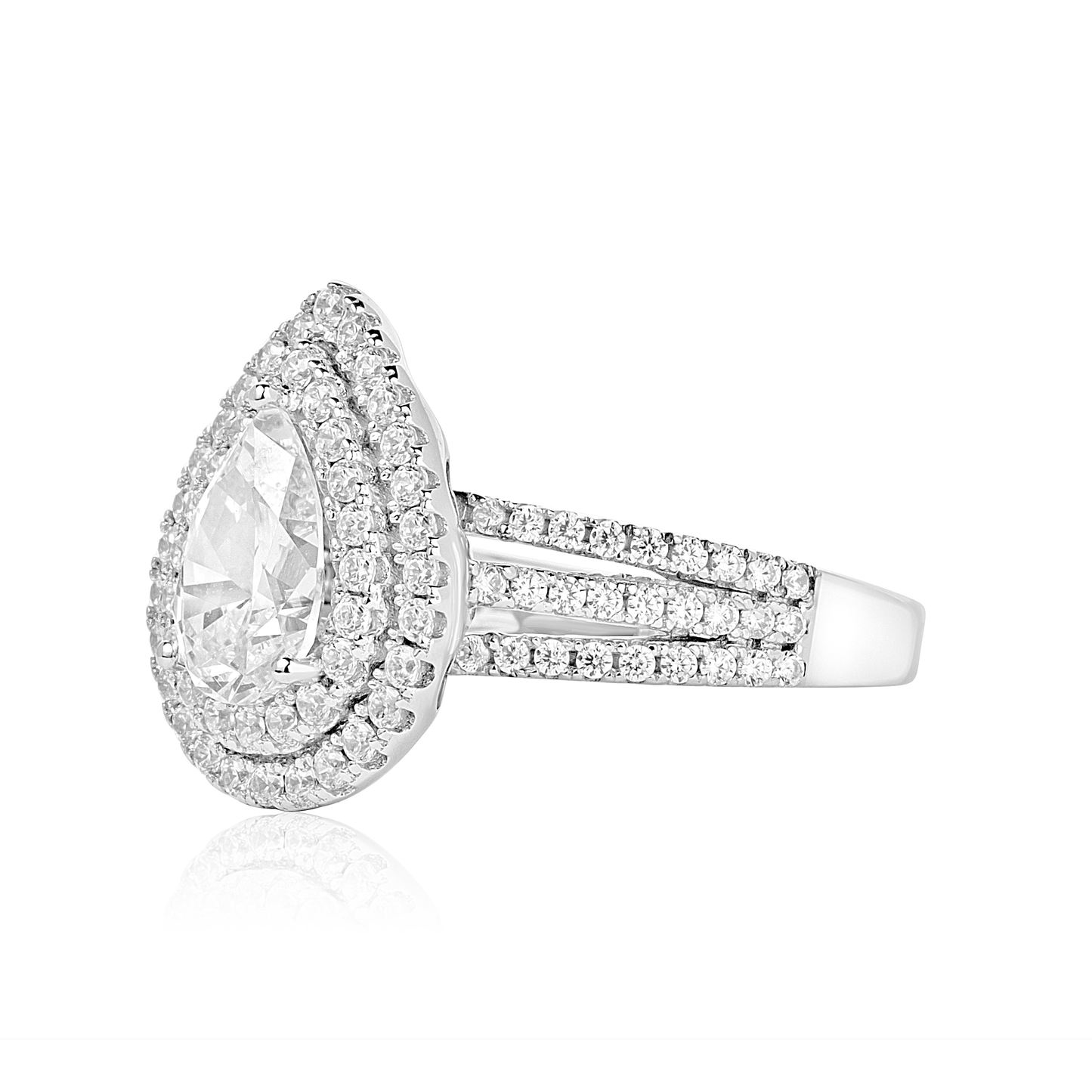 Lovely Pear CZ Engagement Ring in 925 Sterling Silver