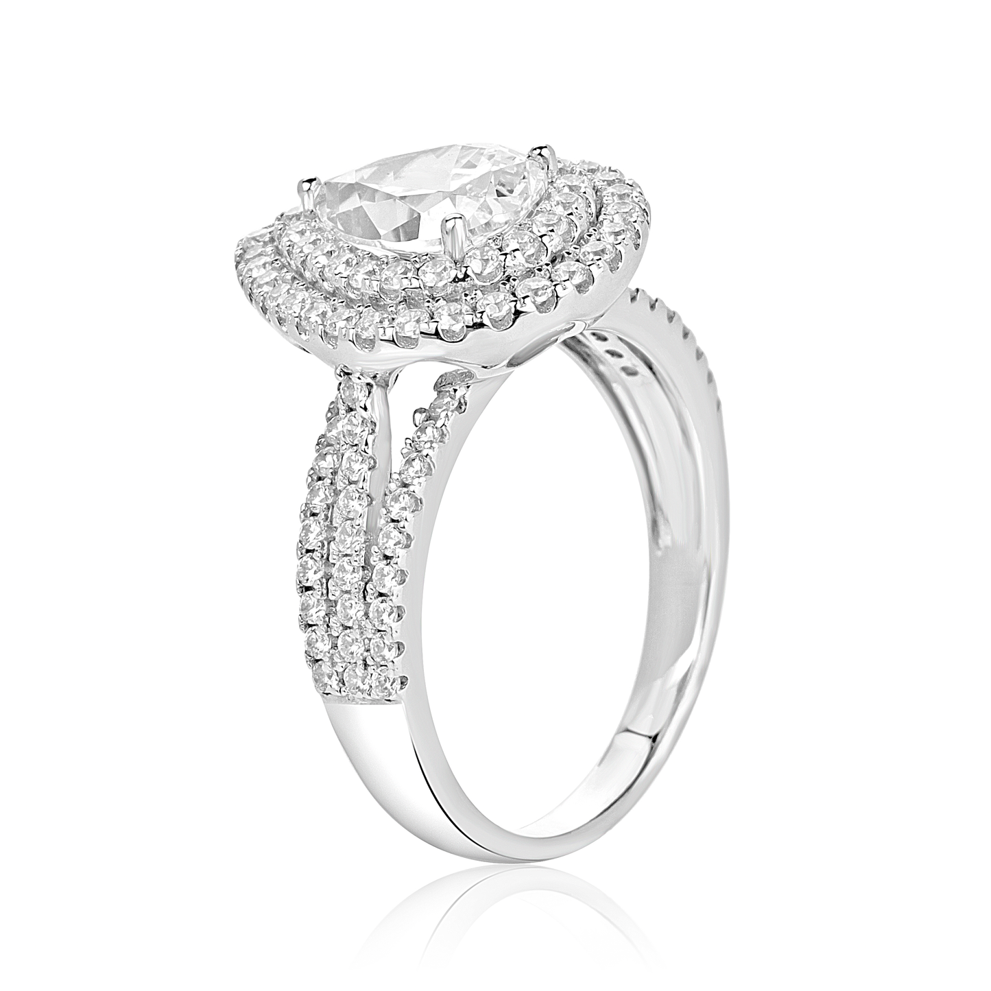 Lovely Pear CZ Engagement Ring in 925 Sterling Silver