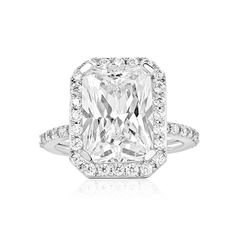 Jamila Radiant Cut CZ Engagement Ring in 925 Sterling Silver