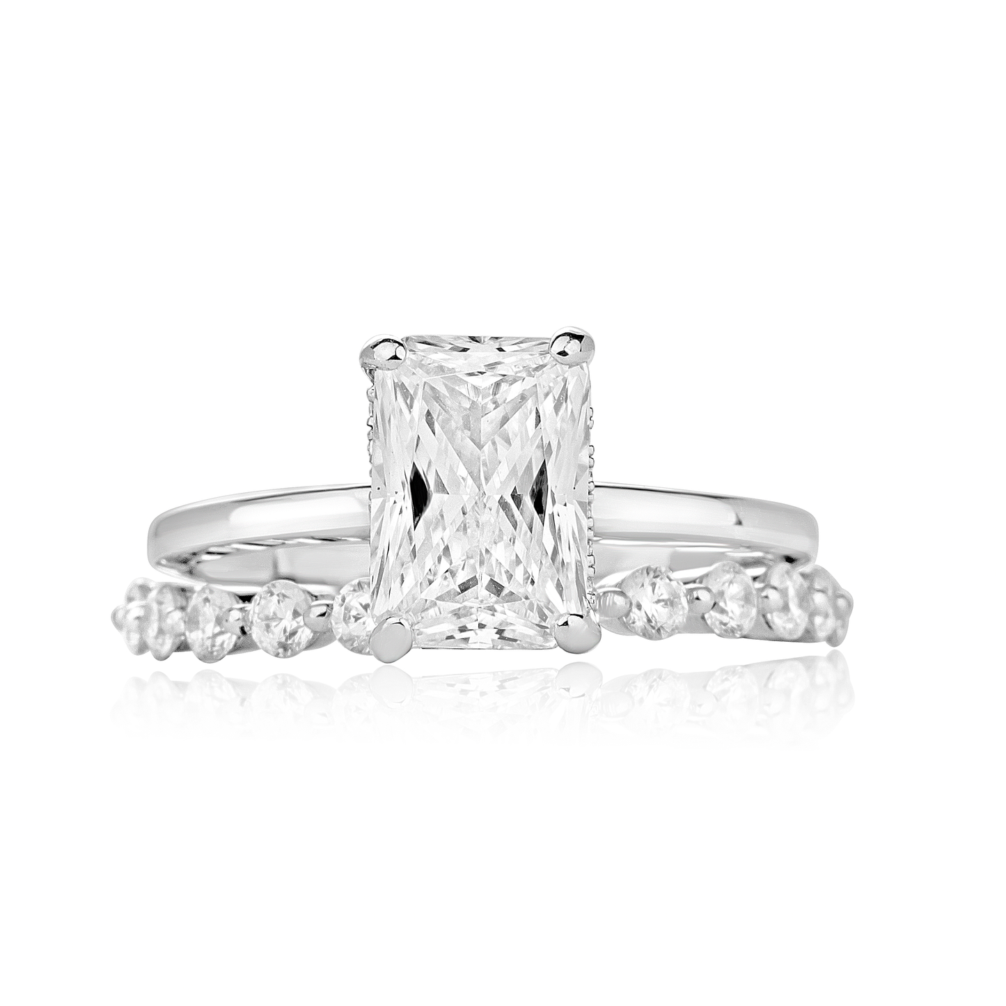 Celine Radiant Cut CZ Bride Set in 925 Sterling Silver
