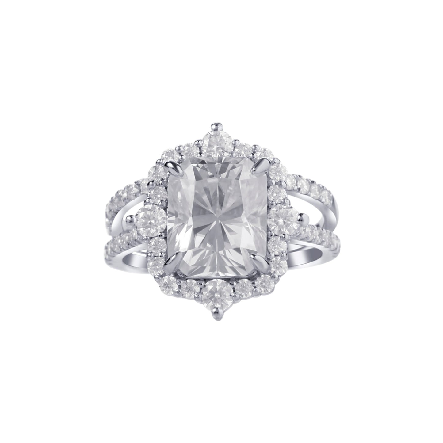 Quinn 2.0 Radiant Cut Moissanite Bride Set in 925 Sterling Silver